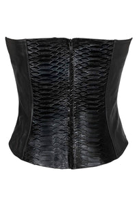 ENTERTAIN TOP Jeffrey Campbell Leather Bodice Black Snake Combo