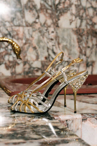 EPIPHANY Jeffrey Campbell Heeled Sandal Silver Gold