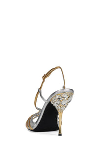 EPIPHANY Jeffrey Campbell Heeled Sandal Silver Gold