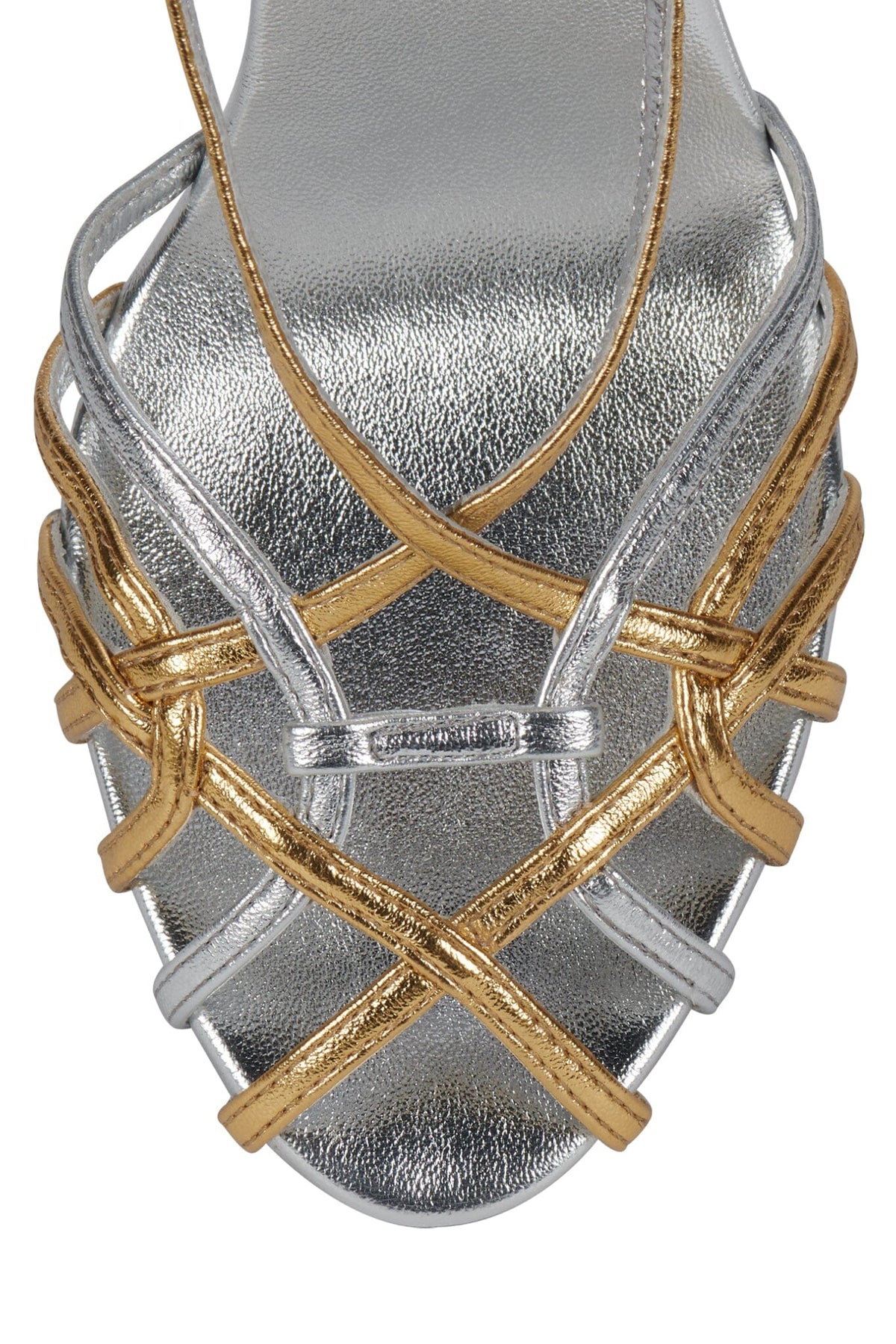 EPIPHANY Jeffrey Campbell Heeled Sandal Silver Gold