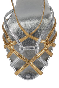 EPIPHANY Jeffrey Campbell Heeled Sandal Silver Gold