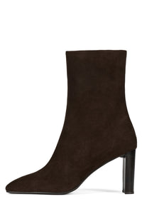 ESSENTIAL Heeled Ankle Boot Chocolate Suede
