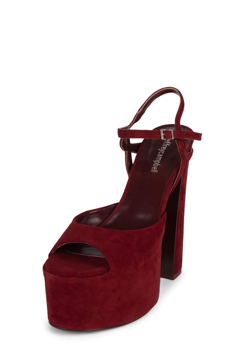 EVER-LAST Jeffrey Campbell Platform Sandal Wine Suede