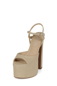 EVER-LAST Jeffrey Campbell Platform Sandal Beige Canvas
_hover