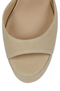 EVER-LAST Jeffrey Campbell Platform Sandal Beige Canvas