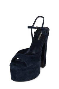 EVER-LAST Jeffrey Campbell Platform Sandal Navy Suede 