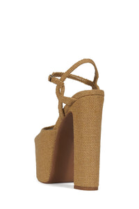 EVER-LAST Jeffrey Campbell Platform Sandal Tan Jute