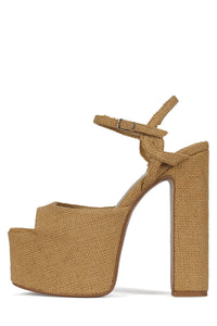EVER-LAST Jeffrey Campbell Platform Sandal Tan Jute
