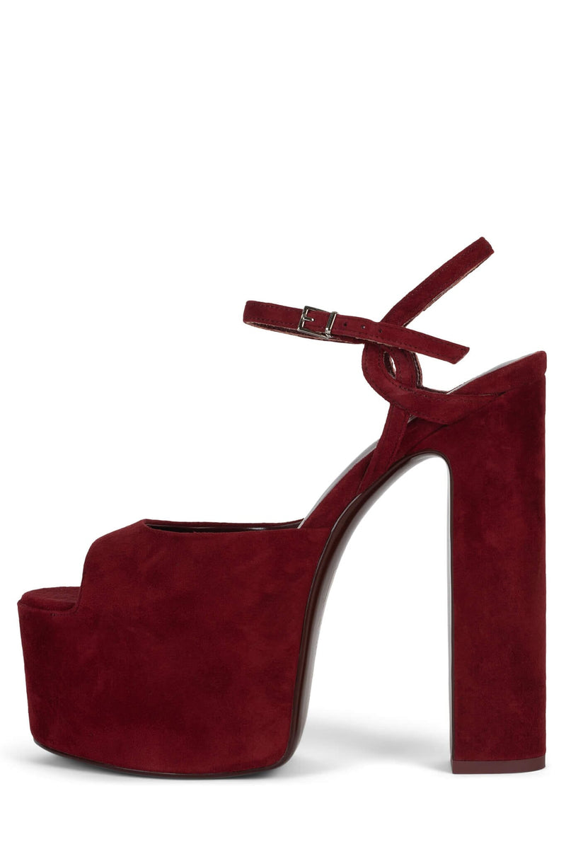 EVER-LAST Jeffrey Campbell Platform Sandal Wine Suede