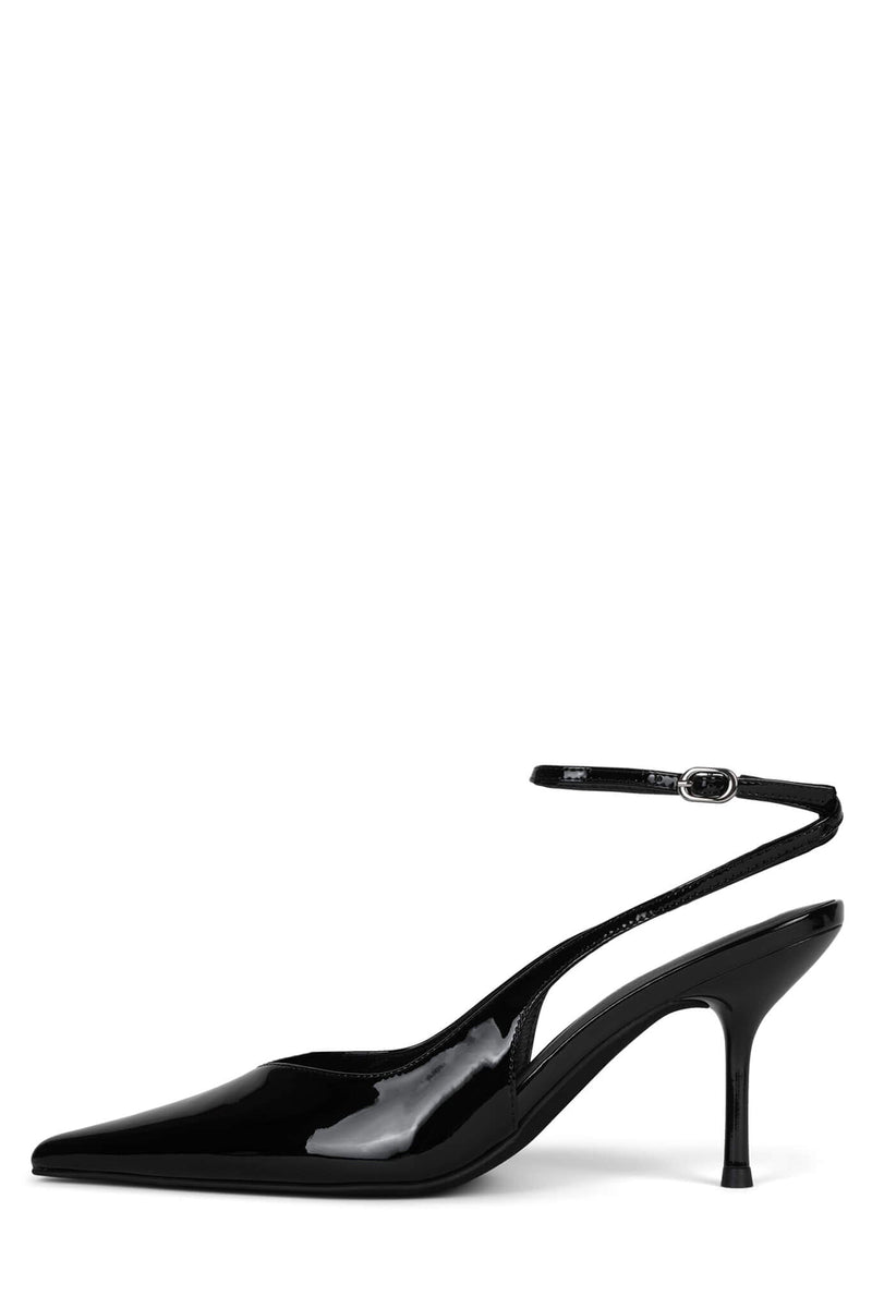 EXECUTIVE Slingback Heel ST Black Patent 6 