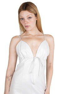 FEMBOT Jeffrey Campbell Leather Dress White