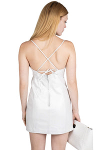 FEMBOT Jeffrey Campbell Leather Dress White