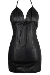 FEMBOT Jeffrey Campbell Leather Dress Black