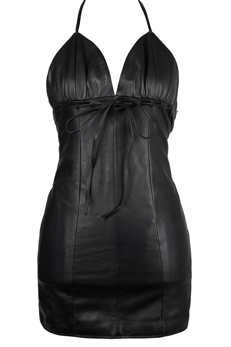 FEMBOT Jeffrey Campbell Leather Dress Black