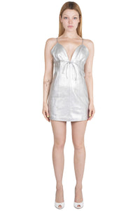 FEMBOT Jeffrey Campbell Leather Dress Silver