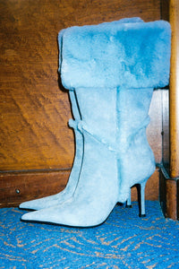 FENNEC-F Jeffrey Campbell Heeled Boot Light Blue Suede Combo