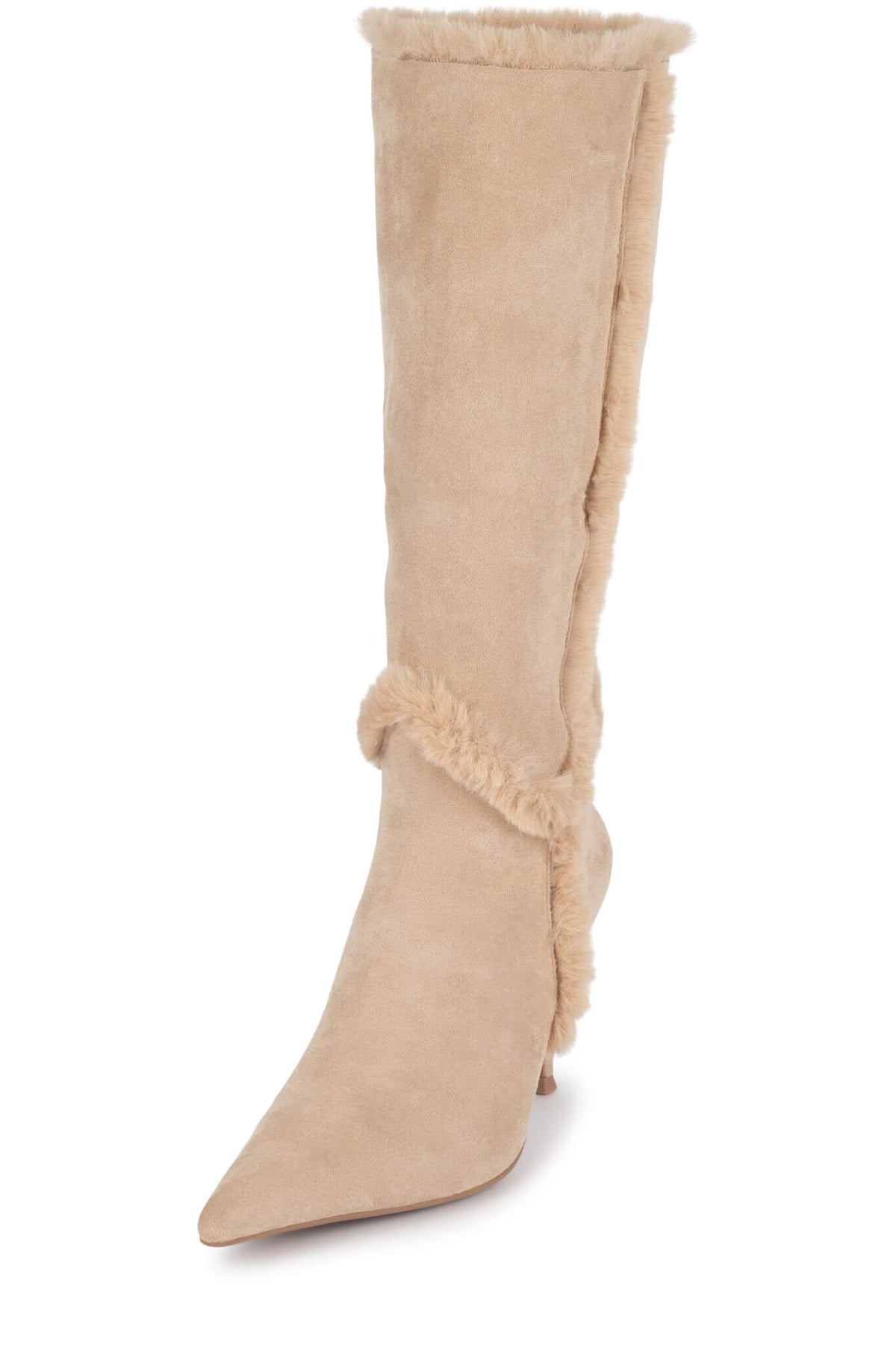FENNEC-F Jeffrey Campbell Heeled Boot Beige Suede Combo