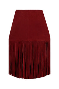 FIXIN-TO SKIRT Jeffrey Campbell Skirt Belt Red Suede