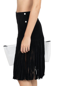 FIXIN-TO SKIRT Jeffrey Campbell Skirt Belt Black Suede