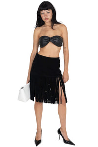 FIXIN-TO SKIRT Jeffrey Campbell Skirt Belt Black Suede
