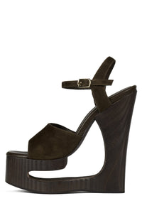 FLAG-GIRL Jeffrey Campbell Platform Sandal Brown Suede