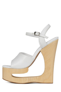 FLAG-GIRL Jeffrey Campbell Platform Sandal White Natural