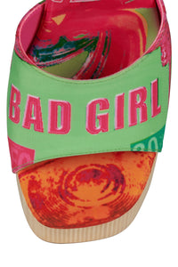 FLAG-GIRL Platform Sandal Jeffrey Campbell Green Bad Girl Combo