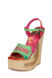 FLAG-GIRL Platform Sandal Jeffrey Campbell Green Bad Girl Combo
_hover