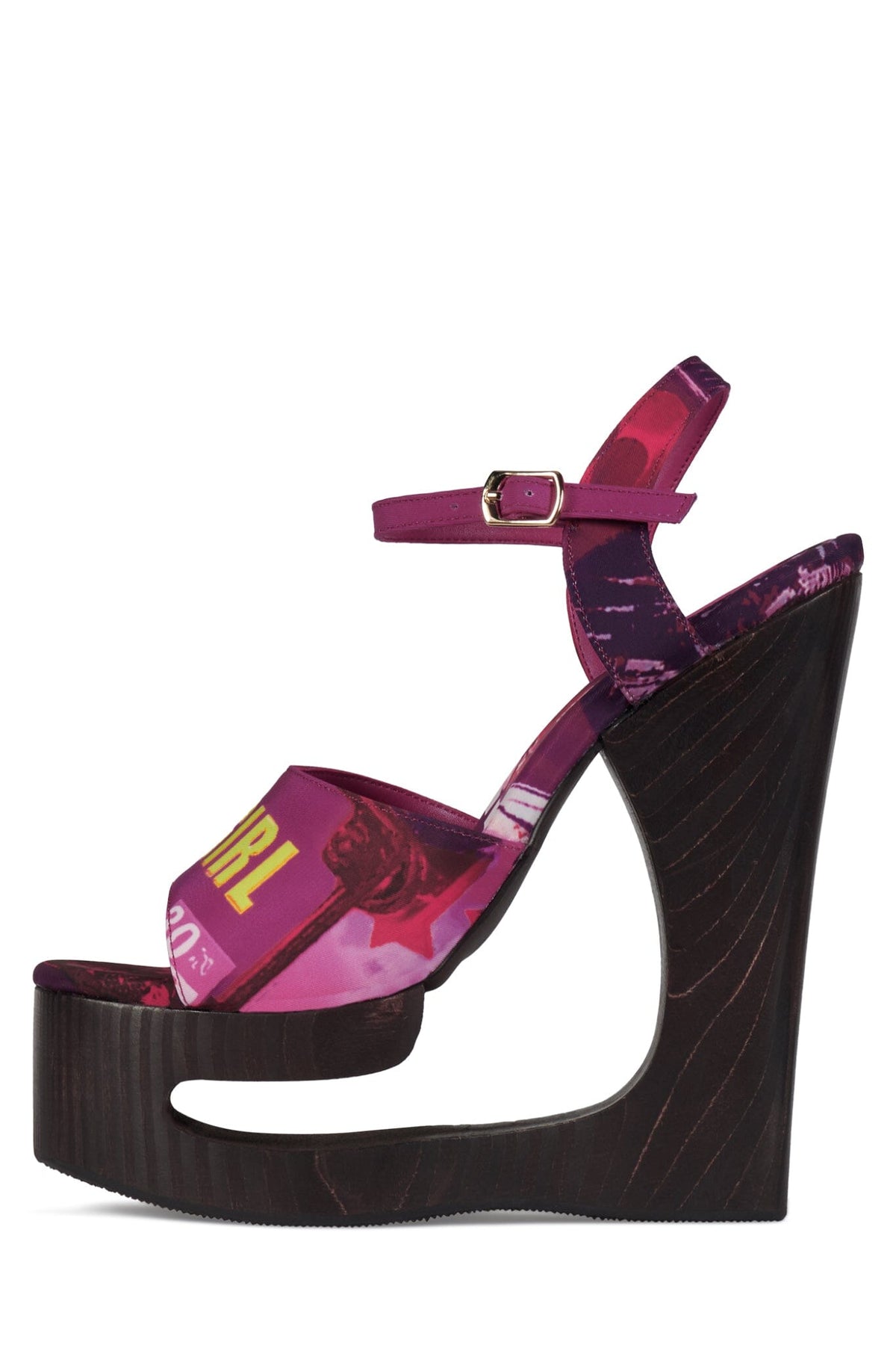 FLAG-GIRL Platform Sandal Jeffrey Campbell Fuchsia Bad Girl Combo