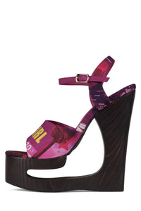 FLAG-GIRL Platform Sandal Jeffrey Campbell Fuchsia Bad Girl Combo