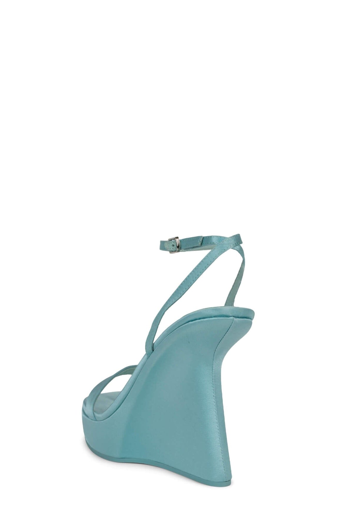 FLAUNTING Jeffrey Campbell Wedged Sandals Sky Blue Satin