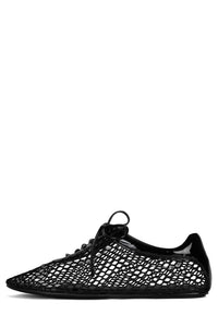 FLAX Jeffrey Campbell Fishnet Sneaker Black Patent Combo