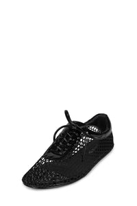 FLAX Jeffrey Campbell Fishnet Sneaker Black Patent Combo