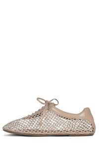 FLAX Jeffrey Campbell Fishnet Sneaker Natural Patent Combo