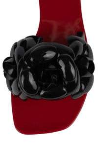 FLORALEE Jeffrey Campbell Jelly Sandals Black Shiny Red Shiny