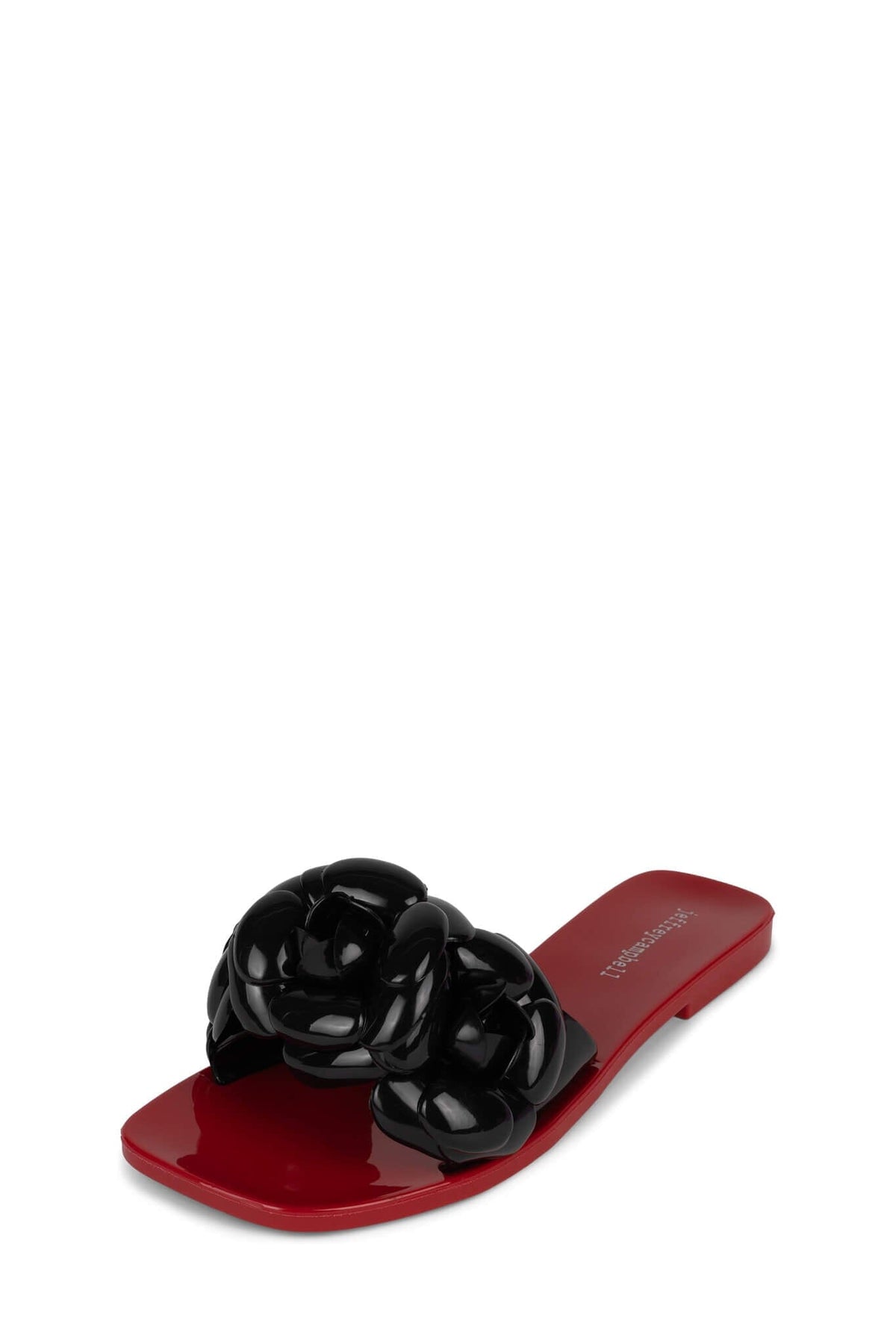 FLORALEE Jeffrey Campbell Jelly Sandals Black Shiny Red Shiny