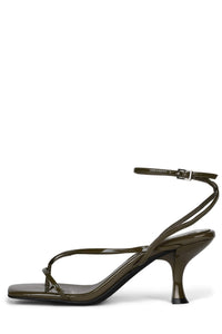 FLUXX Heeled Sandal YYH Olive Patent 6 