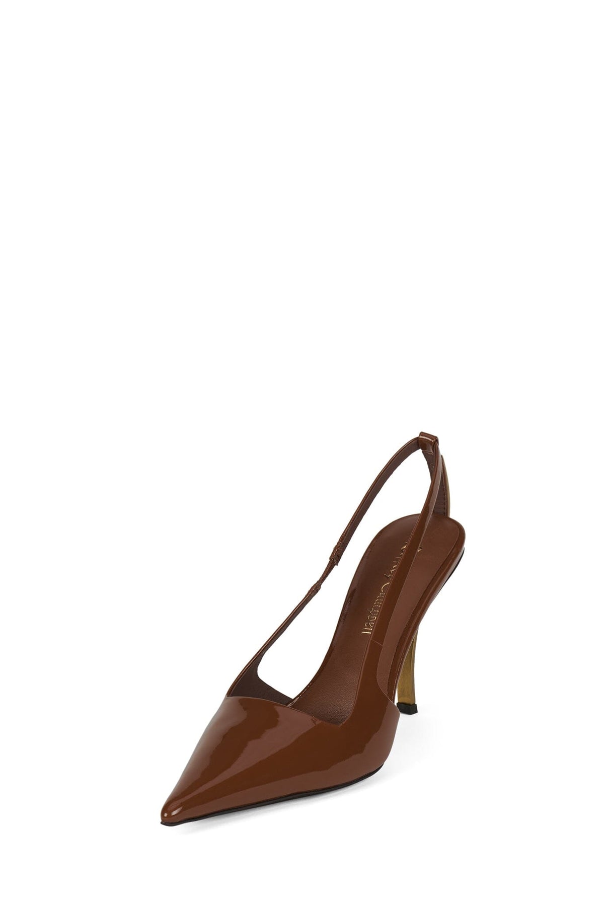 FOLIE Slingback Heel Tan Patent Bronze _hover