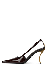 FOLIE Slingback Heel Brown Patent Bronze