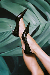 FREAK-OUT Jeffrey Campbell Sculpted Heel Black Patent