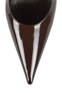 FREAK-OUT Jeffrey Campbell Sculpted Heel Coffee Patent