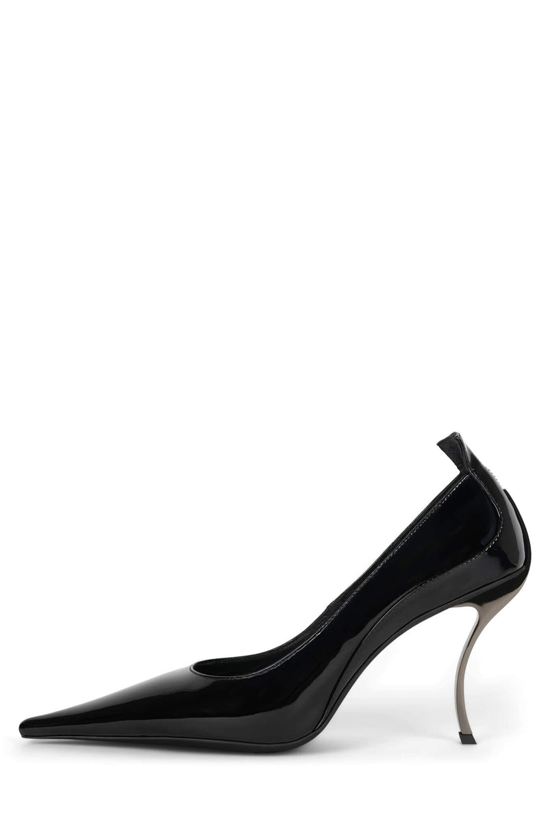 FREAK-OUT Jeffrey Campbell Sculpted Heel Black Patent