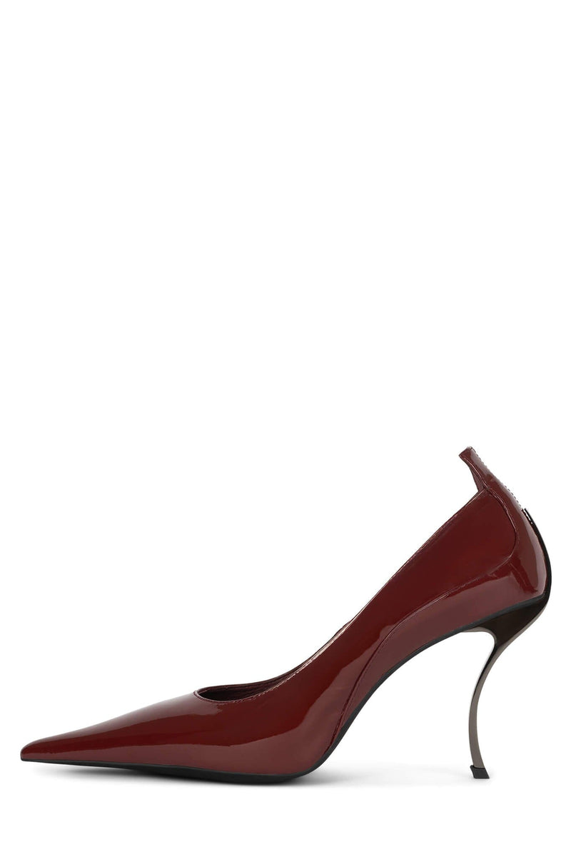 FREAK-OUT Jeffrey Campbell Sculpted Heel Cherry Red Patent