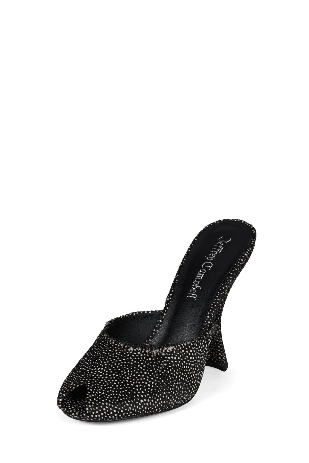FRESA-F Heeled Mule Black White Dot _hover