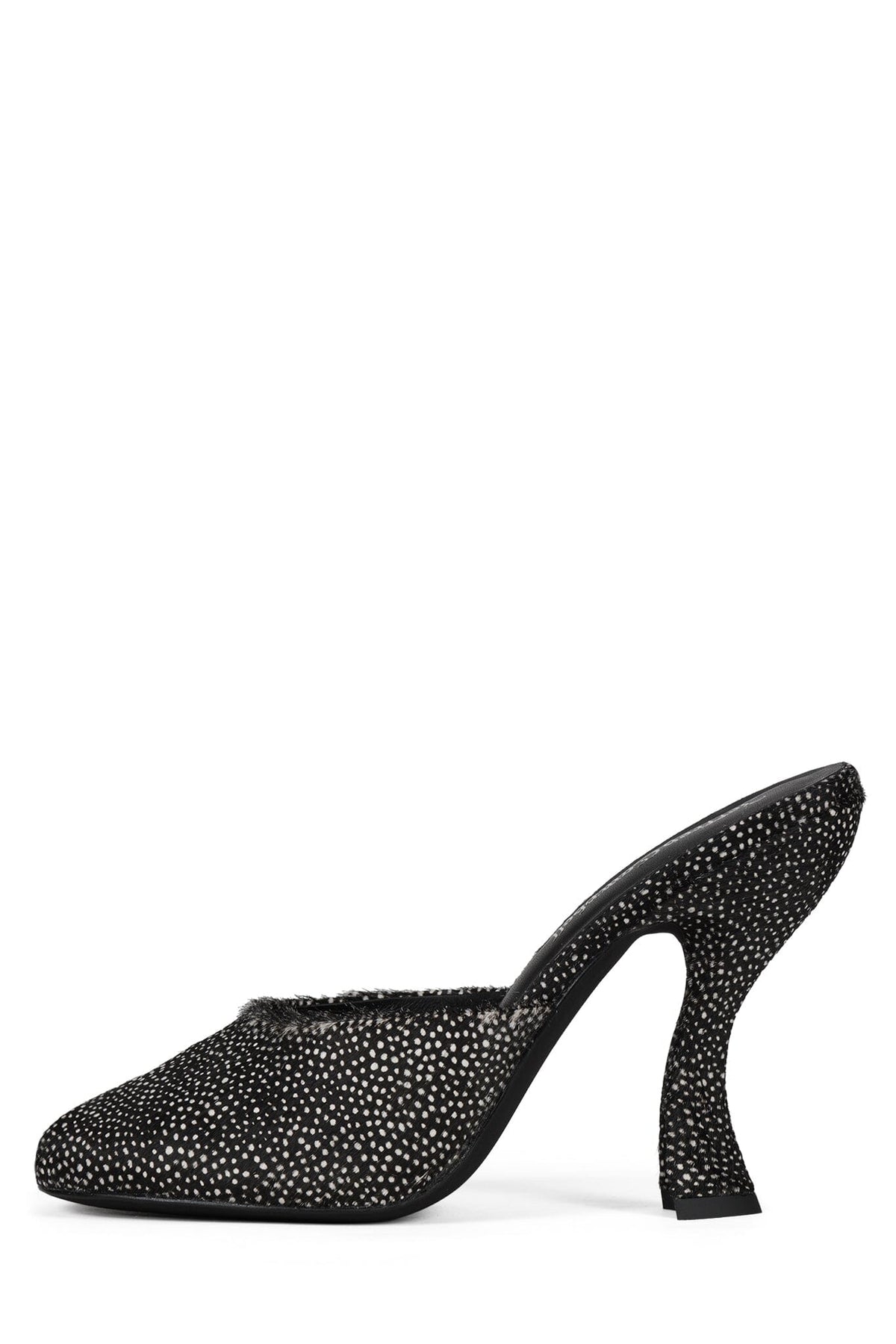 FRESA-F Heeled Mule Black White Dot