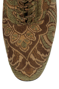 FULL-OUT Jeffrey Campbell Heeled Boot Tan Tapestry