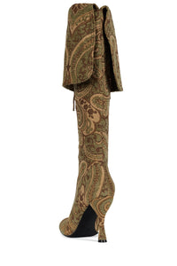 FULL-OUT Jeffrey Campbell Heeled Boot Tan Tapestry