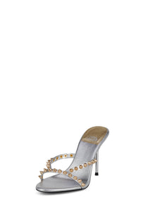 GABBRIETTE Jeffrey Campbell Heeled Sandal Silver Gold _hover