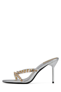 GABBRIETTE Jeffrey Campbell Heeled Sandal Silver Gold