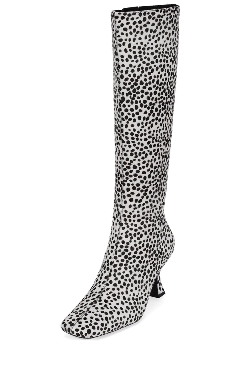 GAMBIT-F Jeffrey Campbell Knee-High Boot Black White Spots
_hover